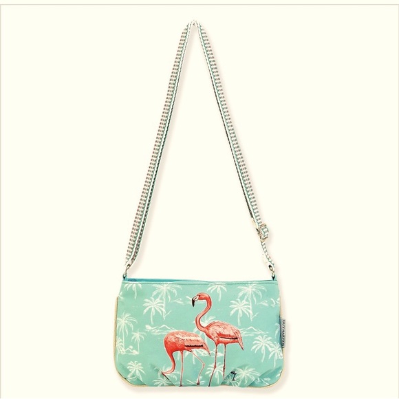 Guy Harvey Handbags - Guy Harvey Flamingo Artistic Canvas Crossbody Bag  , Very Good Used Condition